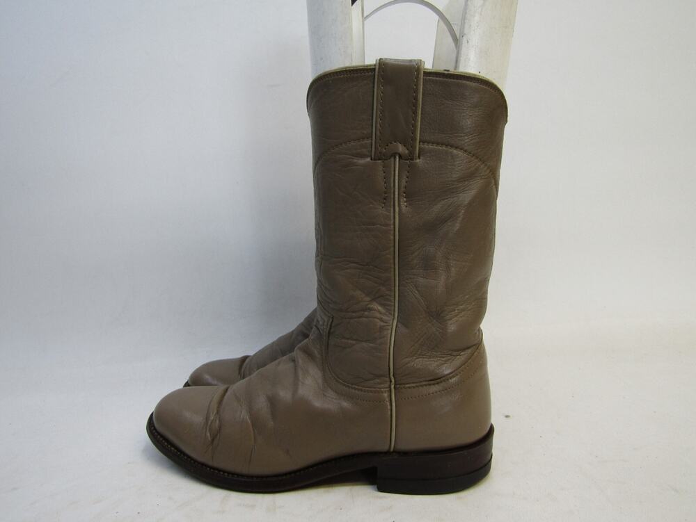 Justin Womens Size 6.5 B Brown Leather Cowboy Western Roper Boots